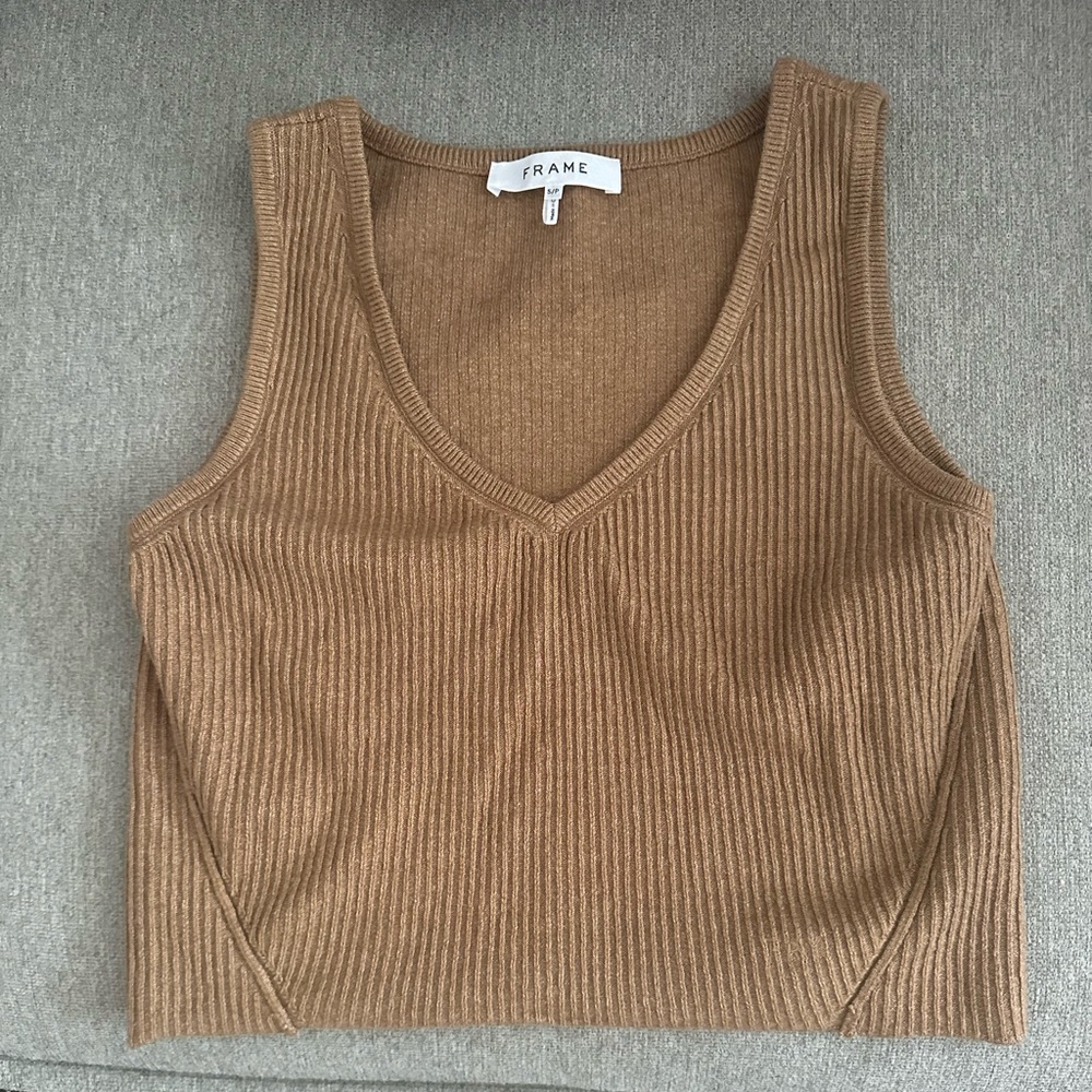 Frame Crop Rib Sweater Tank - Picture 2 of 2